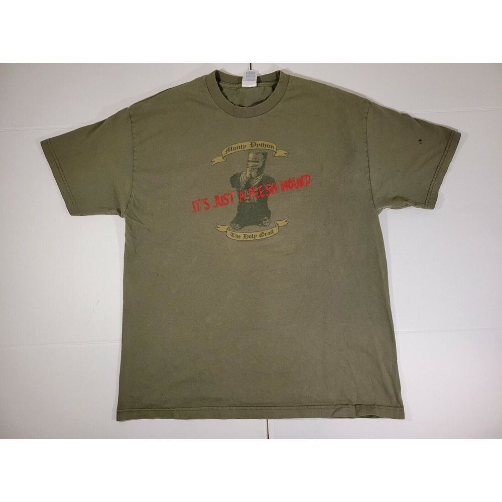Vintage Y2K 2005 Monty Python The Holy Grail Movie Flesh Wound Mens‎ Shirt XL